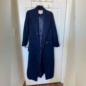 Navy Long Wool Coat